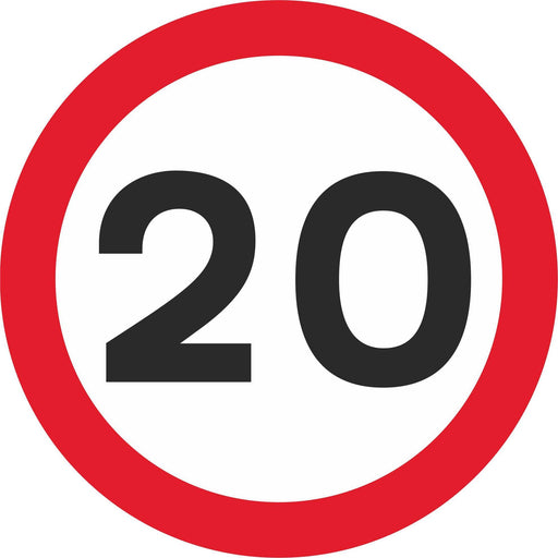 20 mph Maximum Speed -  Road Traffic Sign