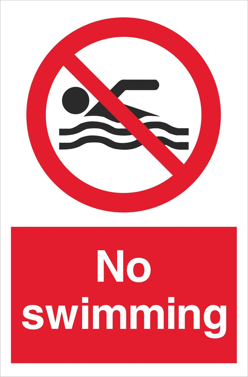 No swimming