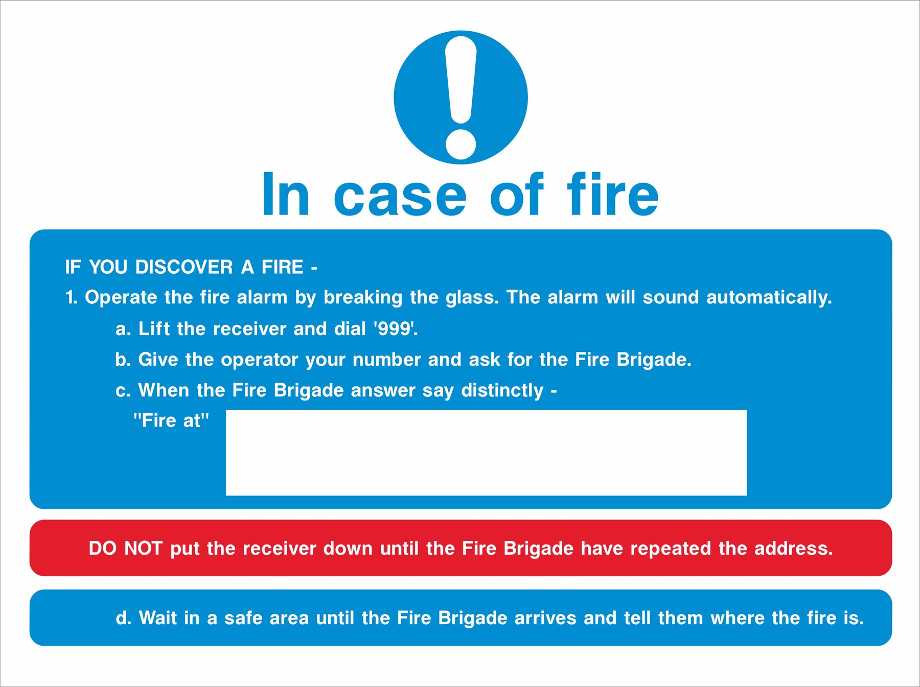 In case of fire