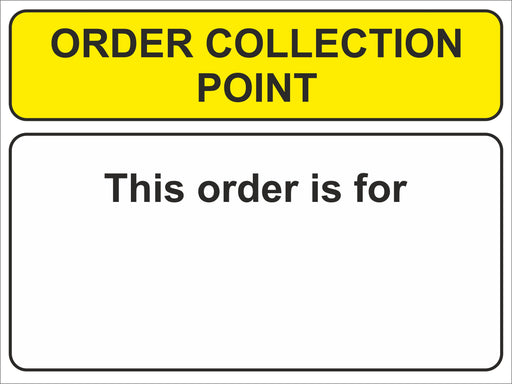 ORDER COLLECTION POINT SOCIAL DISTANCING SIGN - COVID 19