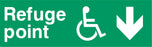 Refuge point - Disabled symbol - Down Arrow