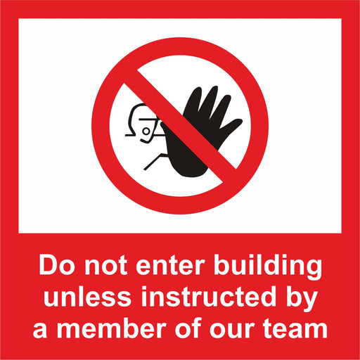 FLOOR STICKER - DO NOT ENTER BUILDING - COVID 19 SOCIAL DISTANCING