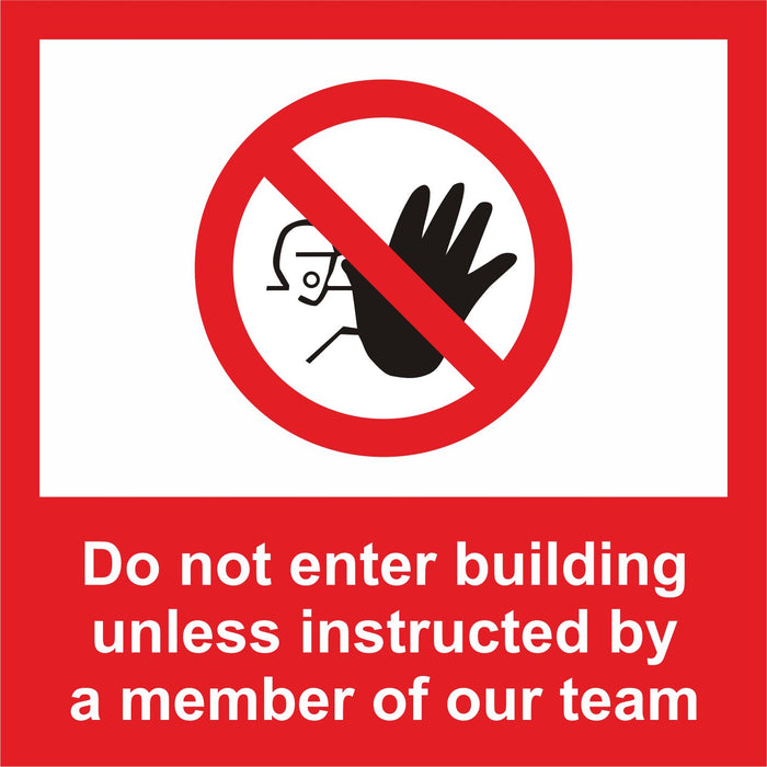 FLOOR STICKER - DO NOT ENTER BUILDING - COVID 19 SOCIAL DISTANCING