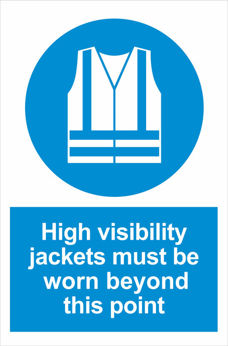 High visibility jackets must be worn beyond this point