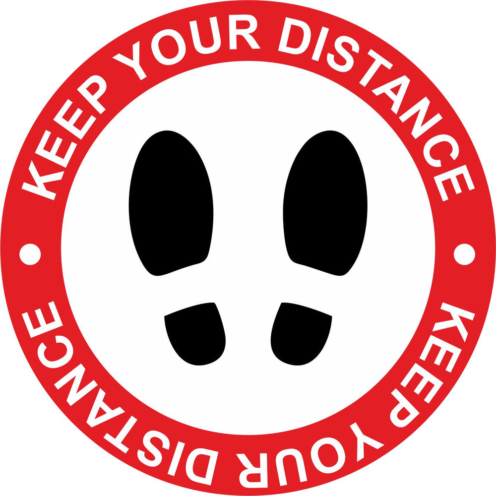 FLOOR STICKER - KEEP YOUR DISTANCE - COVID 19 SOCIAL DISTANCING