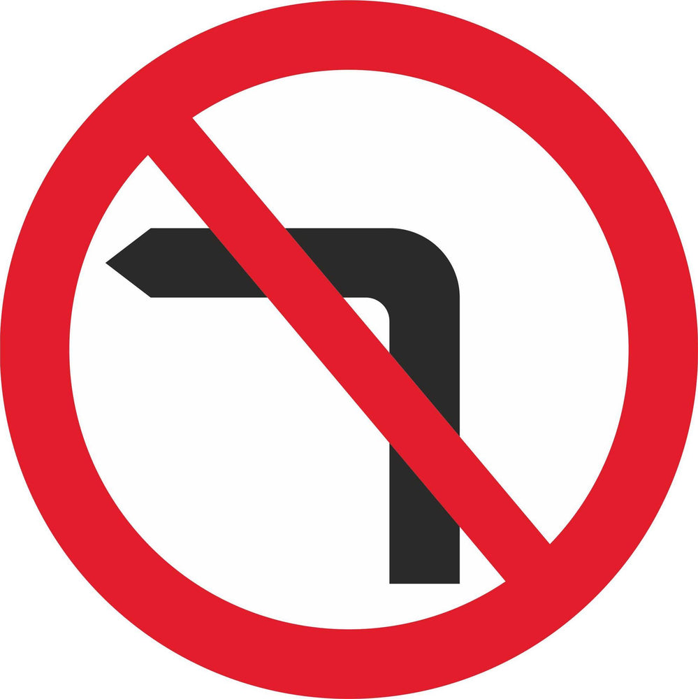 No left turn - Road Traffic Sign
