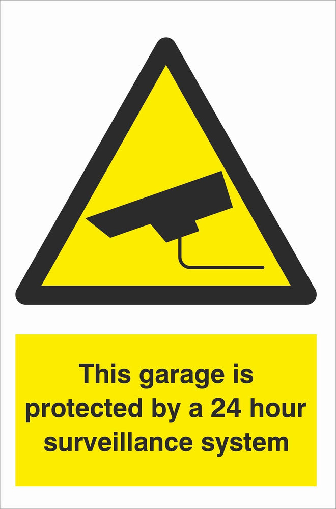 Security - CCTV  Sign - This garage is protected by a 24 hour surveillance system