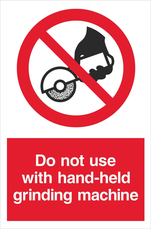 Do not use with hand-held grinding machine