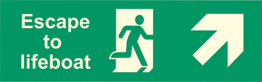 Escape to lifeboat - Running Man Right - Up Right Arrow