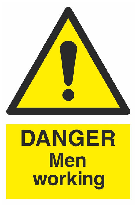 DANGER Men working overhead