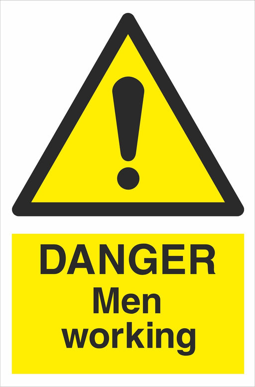 DANGER Men working overhead