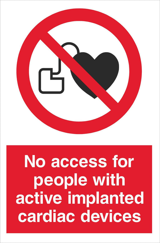 No access for people with active implanted cardiac devices