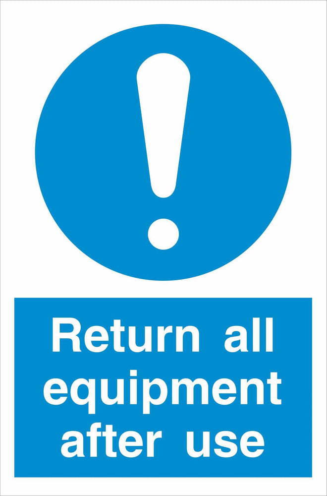 Return all equipment after use