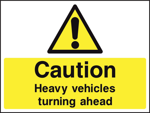 Caution Heavy vehicles turning ahead