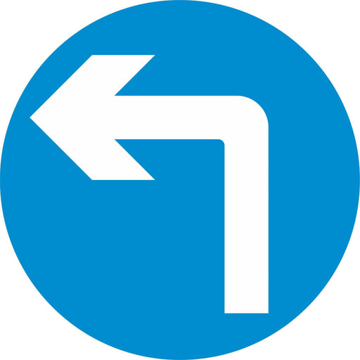 Turn Left Ahead - Road Traffic Sign