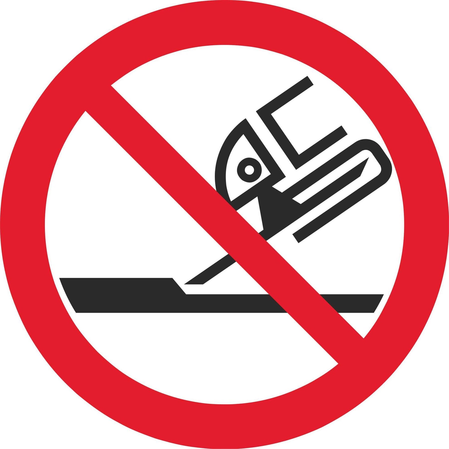 Do not use for face grinding - Symbol sticker sheet
