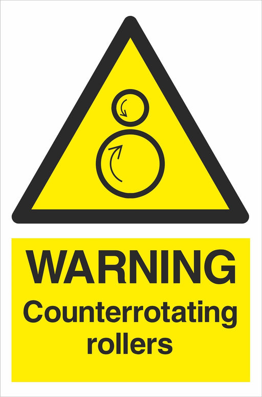 WARNING Counterrotating rollers