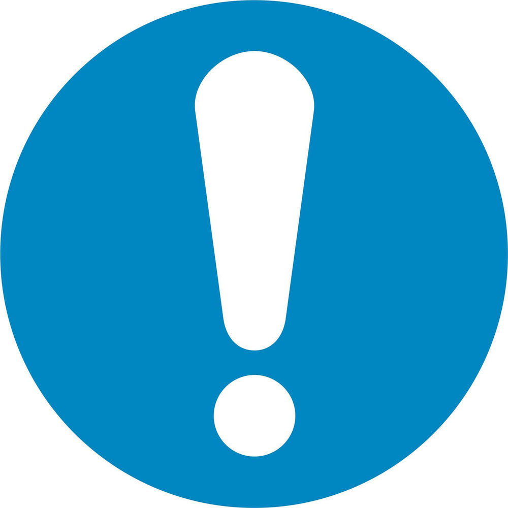 General mandatory action sign - Symbol sticker sheet supplied as per image shown