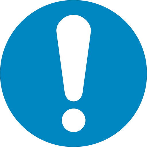 General mandatory action sign - Symbol sticker sheet supplied as per image shown