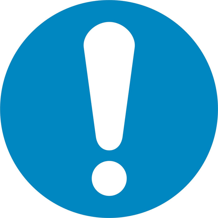 General mandatory action sign - Symbol sticker sheet supplied as per image shown