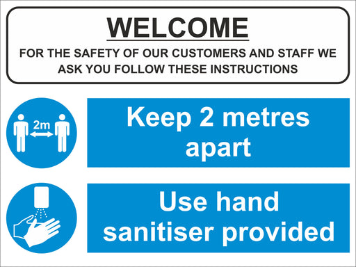 1 METRE OR 2 METRE SOCIAL DISTANCING MULTI SIGN - COVID 19