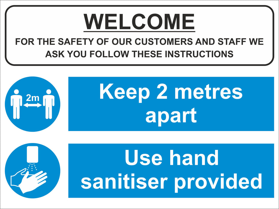 1 METRE OR 2 METRE SOCIAL DISTANCING MULTI SIGN - COVID 19