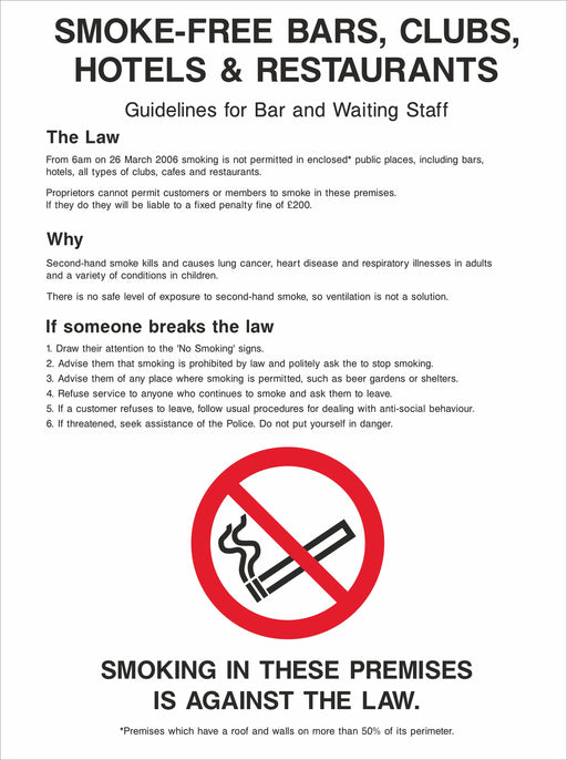 SMOKE-FREE BARS, CLUBS, HOTELS & RESTAURANTS