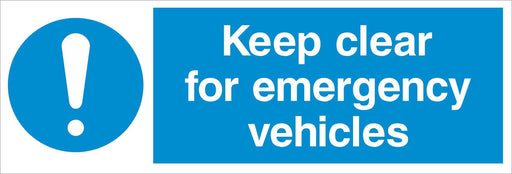 Keep clear for emergency vehicles