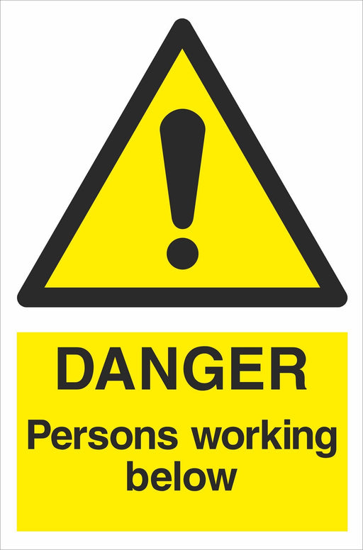 DANGER Persons working below