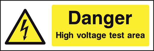Danger High voltage test area