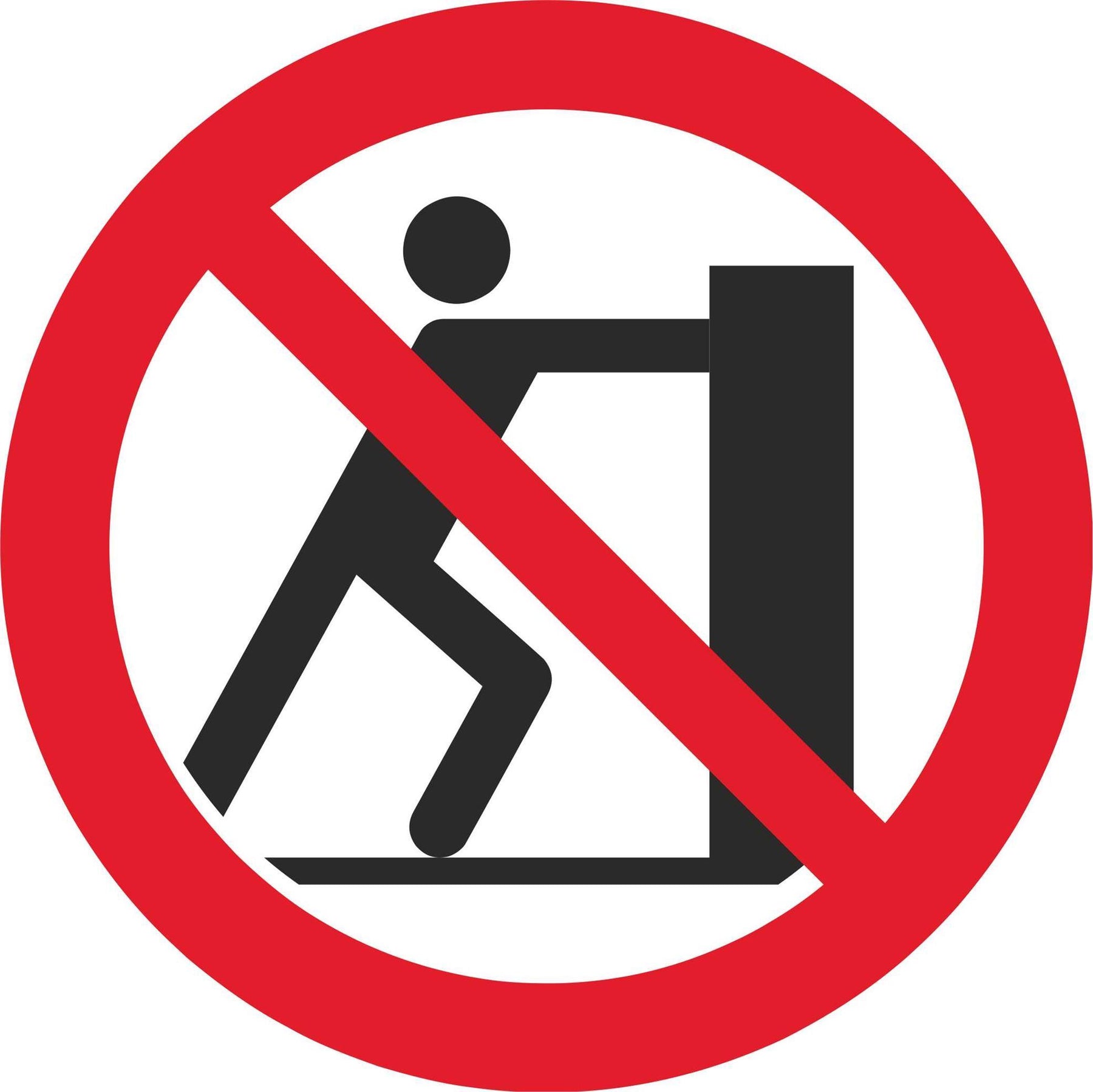 No pushing - Symbol sticker sheet