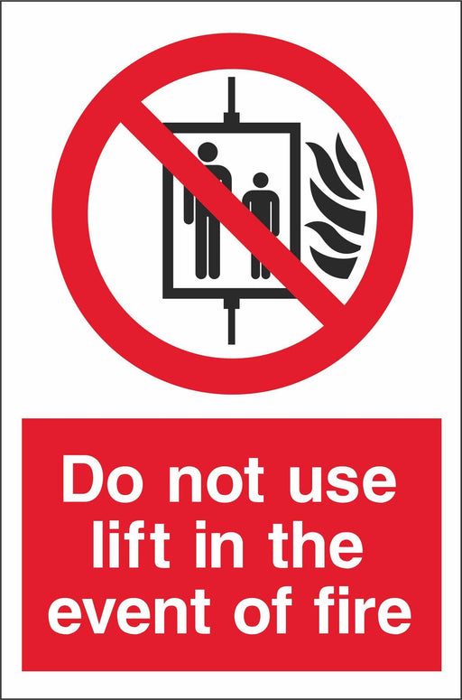 Do not use lift in the event of fire