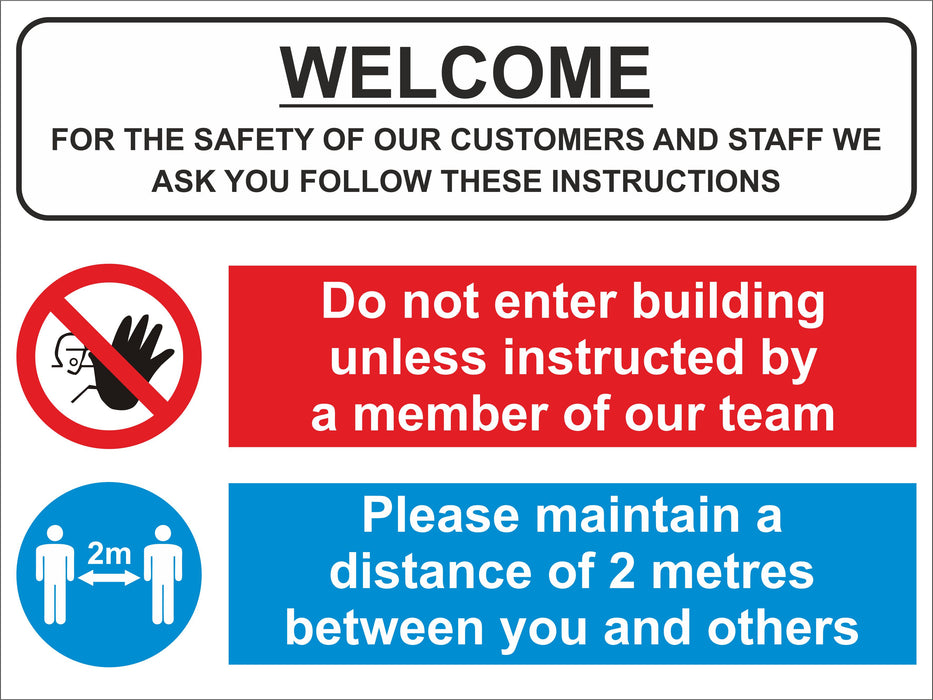 1 METRE OR 2 METRE SOCIAL DISTANCING MULTI SIGN - COVID 19