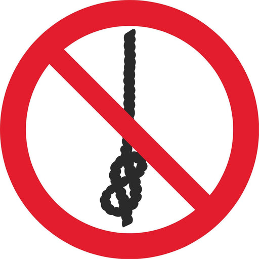 Do not tie knots in rope - Symbol sticker sheet