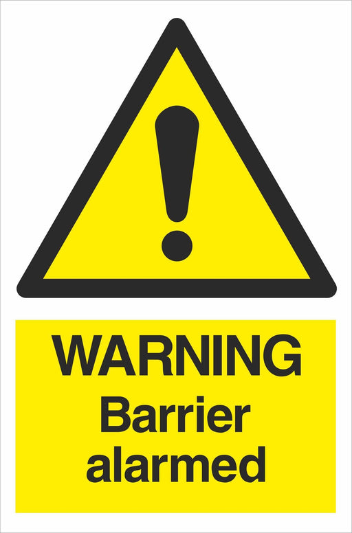 WARNING Barrier alarmed