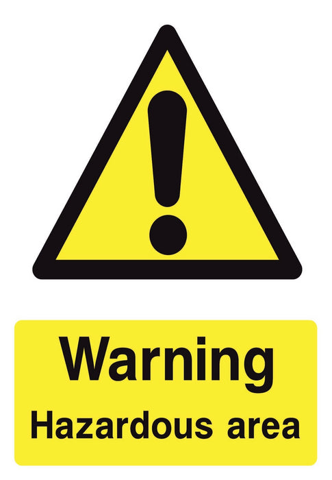 WARNING Hazardous area