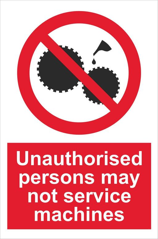 Unauthorised persons may not service machines