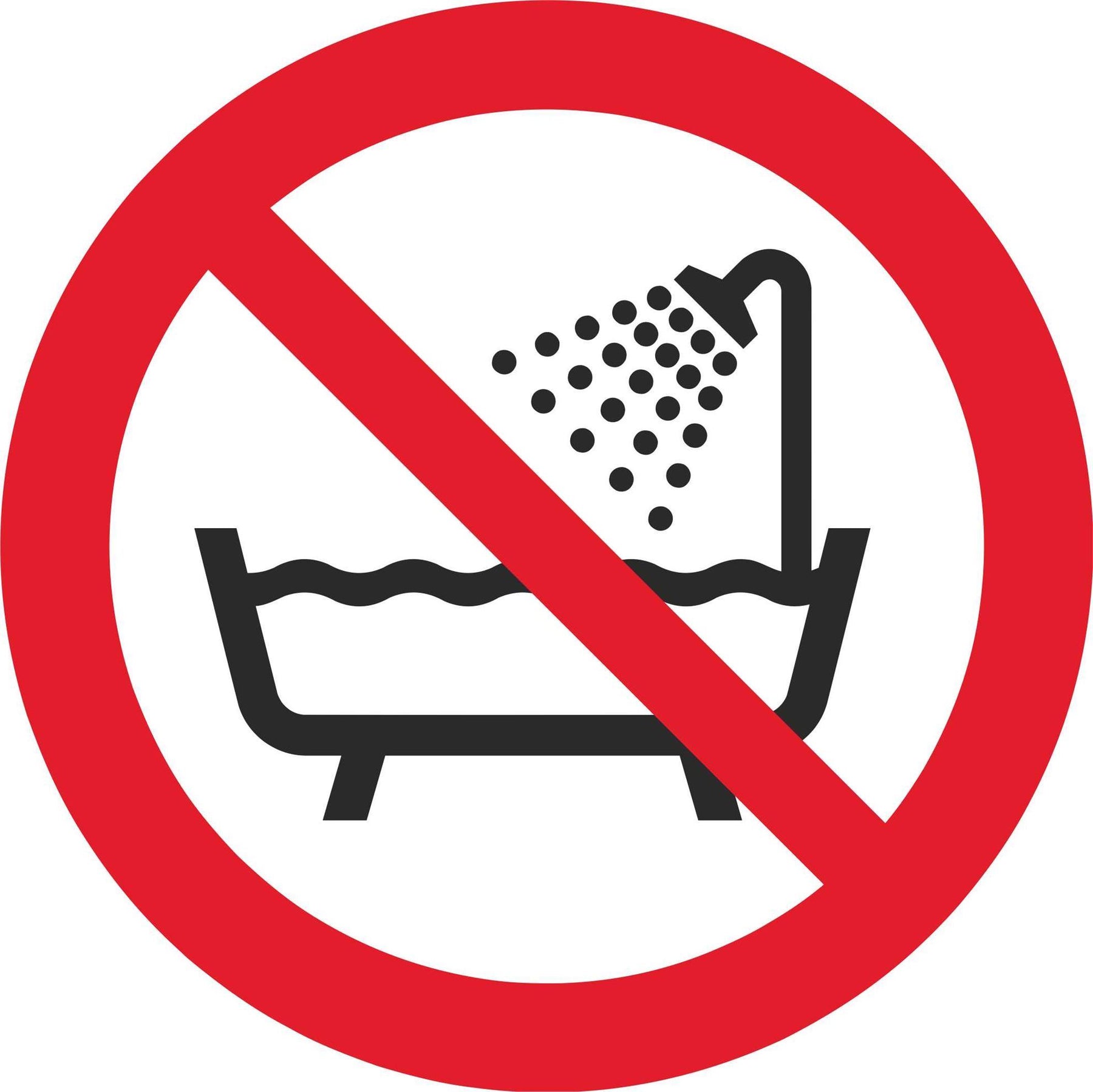 Do not use this device in a bathtub, shower, or water-filled reservoir - Symbol sticker sheet