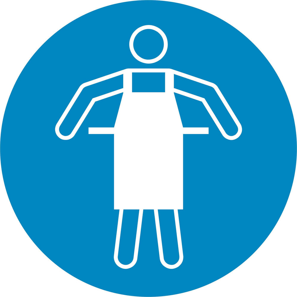 Use protective apron - Symbol sticker sheet supplied as per image shown