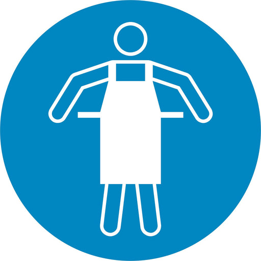 Use protective apron - Symbol sticker sheet supplied as per image shown