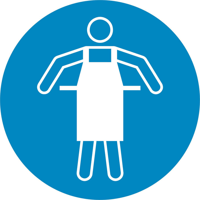 Use protective apron - Symbol sticker sheet supplied as per image shown