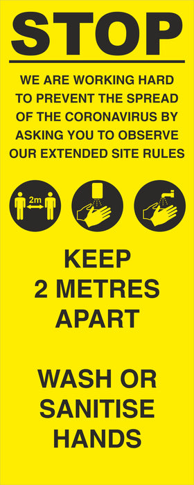 POP-UP BANNER - STOP - COVID 19 SOCIAL DISTANCING SIGNS