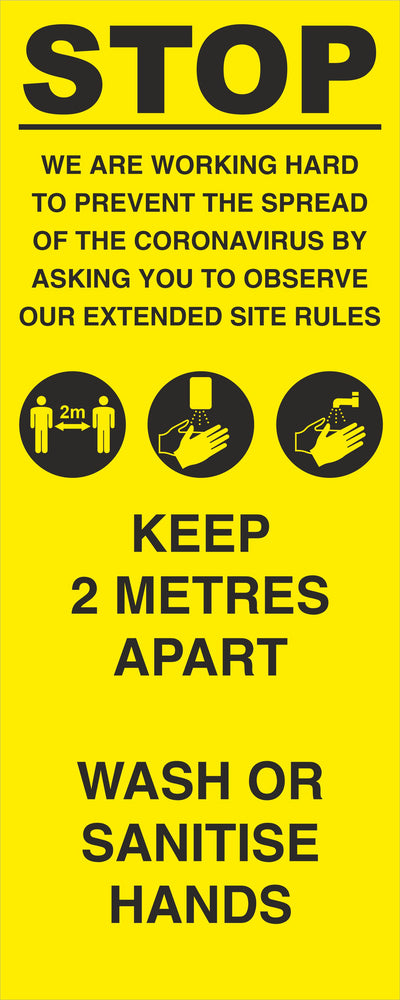 POP-UP BANNER - STOP - COVID 19 SOCIAL DISTANCING SIGNS