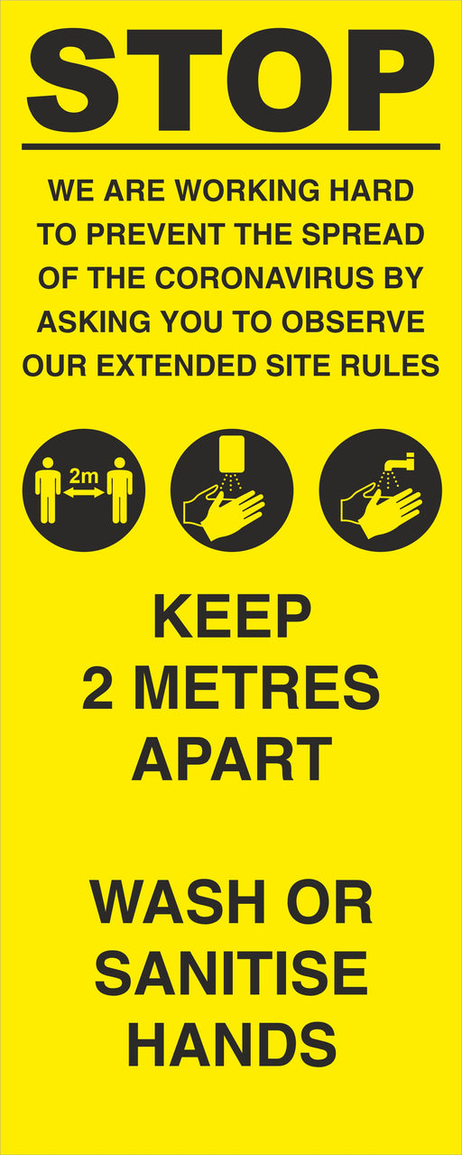 POP-UP BANNER - STOP - COVID 19 SOCIAL DISTANCING SIGNS