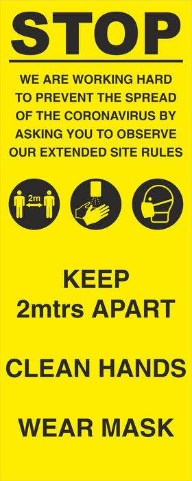 POP-UP BANNER - STOP - COVID 19 SOCIAL DISTANCING SIGNS