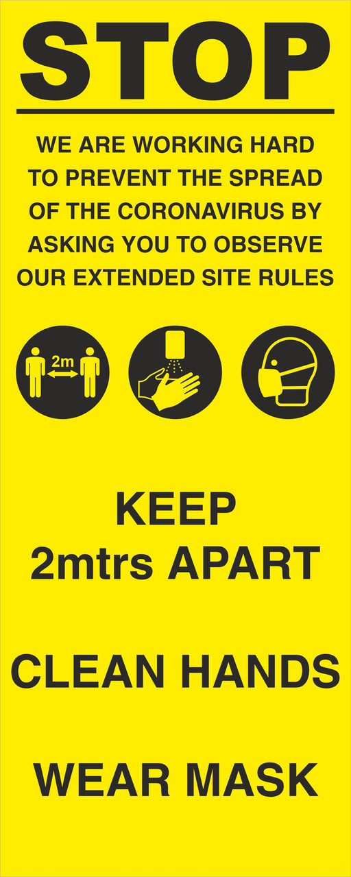 POP-UP BANNER - STOP - COVID 19 SOCIAL DISTANCING SIGNS