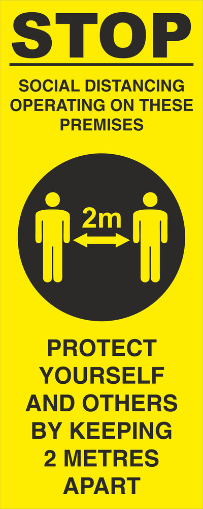 POP-UP BANNER - STOP - COVID 19 SOCIAL DISTANCING SIGNS