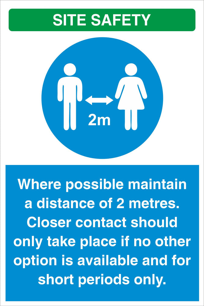 CONSTRUCTION SITE BANNER - SITE SAFETY - COVID 19 SOCIAL DISTANCING