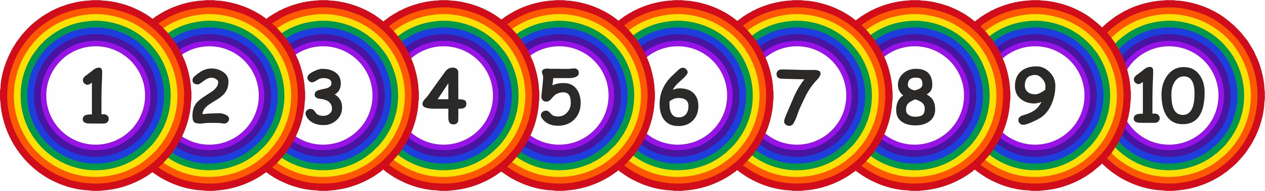 SCHOOL FLOOR STICKERS RAINBOW NUMBERS 1 - 10  - COVID 19 SOCIAL DISTANCING