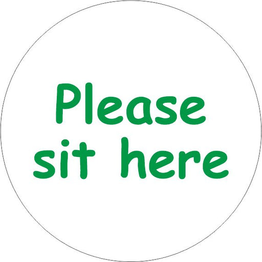 PACK OF 10 SCHOOL FLOOR STICKERS PLEASE SIT HERE  - COVID 19 SOCIAL DISTANCING